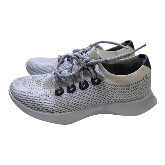 Allbirds Tree Dasher 2 Blue and White Knit Sneakers - Picture 2 of 10